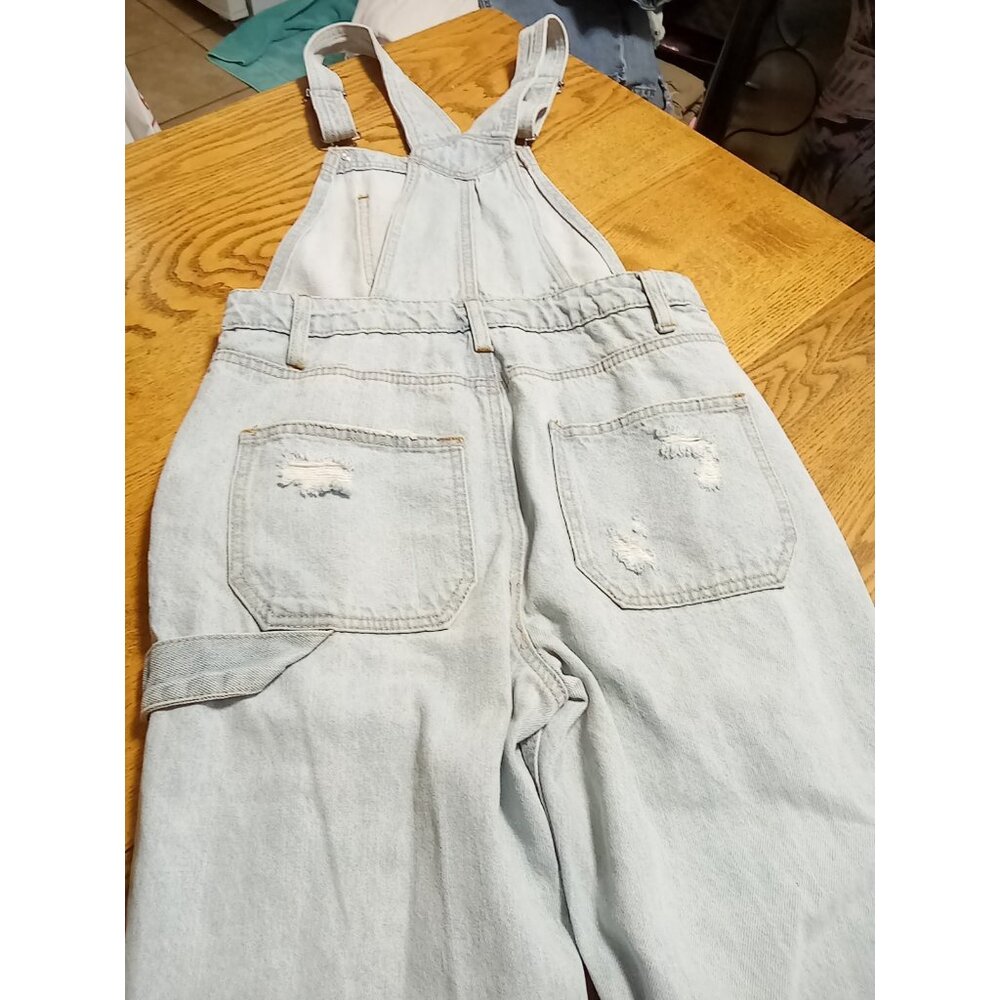 RSQ OVERALLS Jeans Womens SMALL / MEDIUM ? ? BLUE Preowned DISTRESSED Denim - Picture 9 of 10